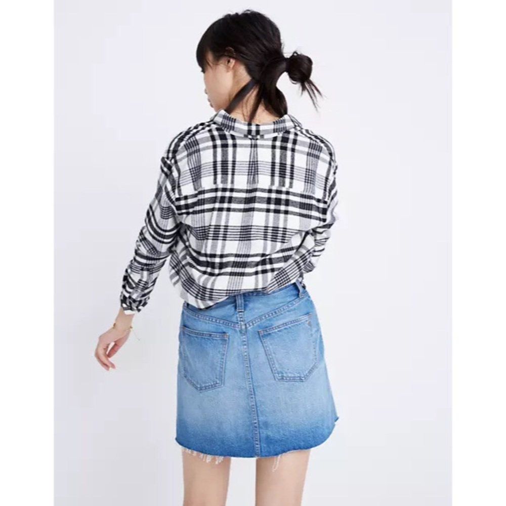 Madewell Women’s Mini Skirt Jean Size 30 Frisco Denim A Line Cut Off - Picture 8 of 12